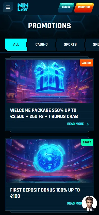Ninlay Casino promotions on mobile
